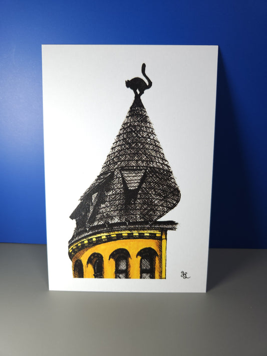 Black Cat House Postcard