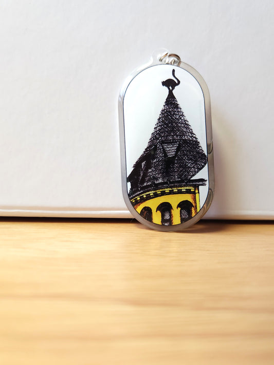 Black Cat House Keychain