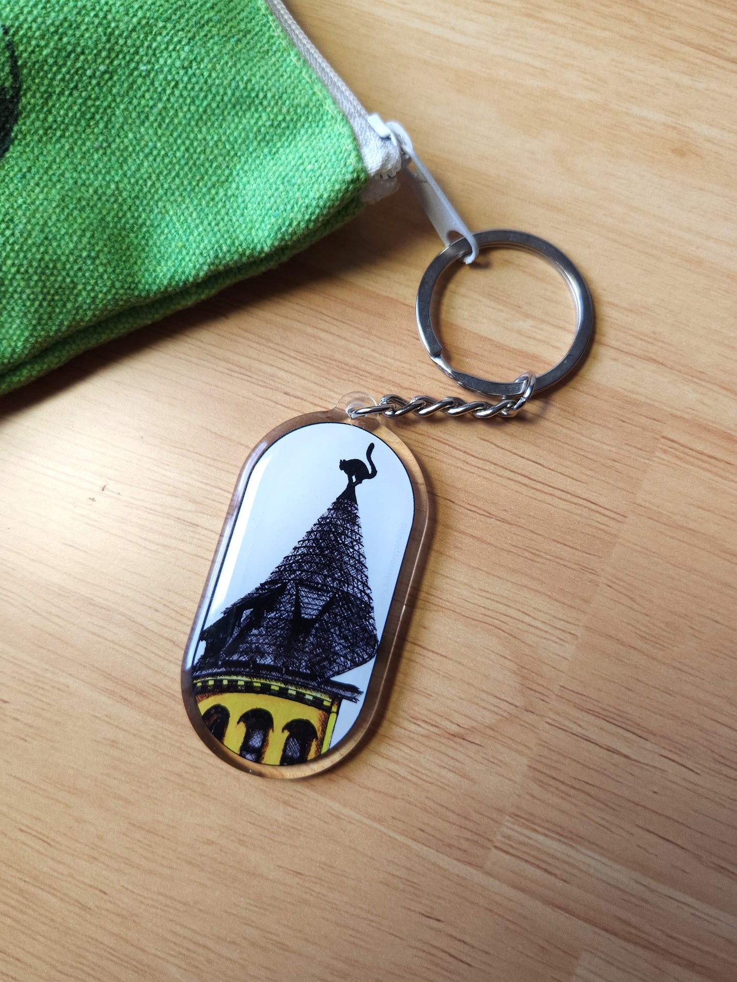 Black Cat House Keychain