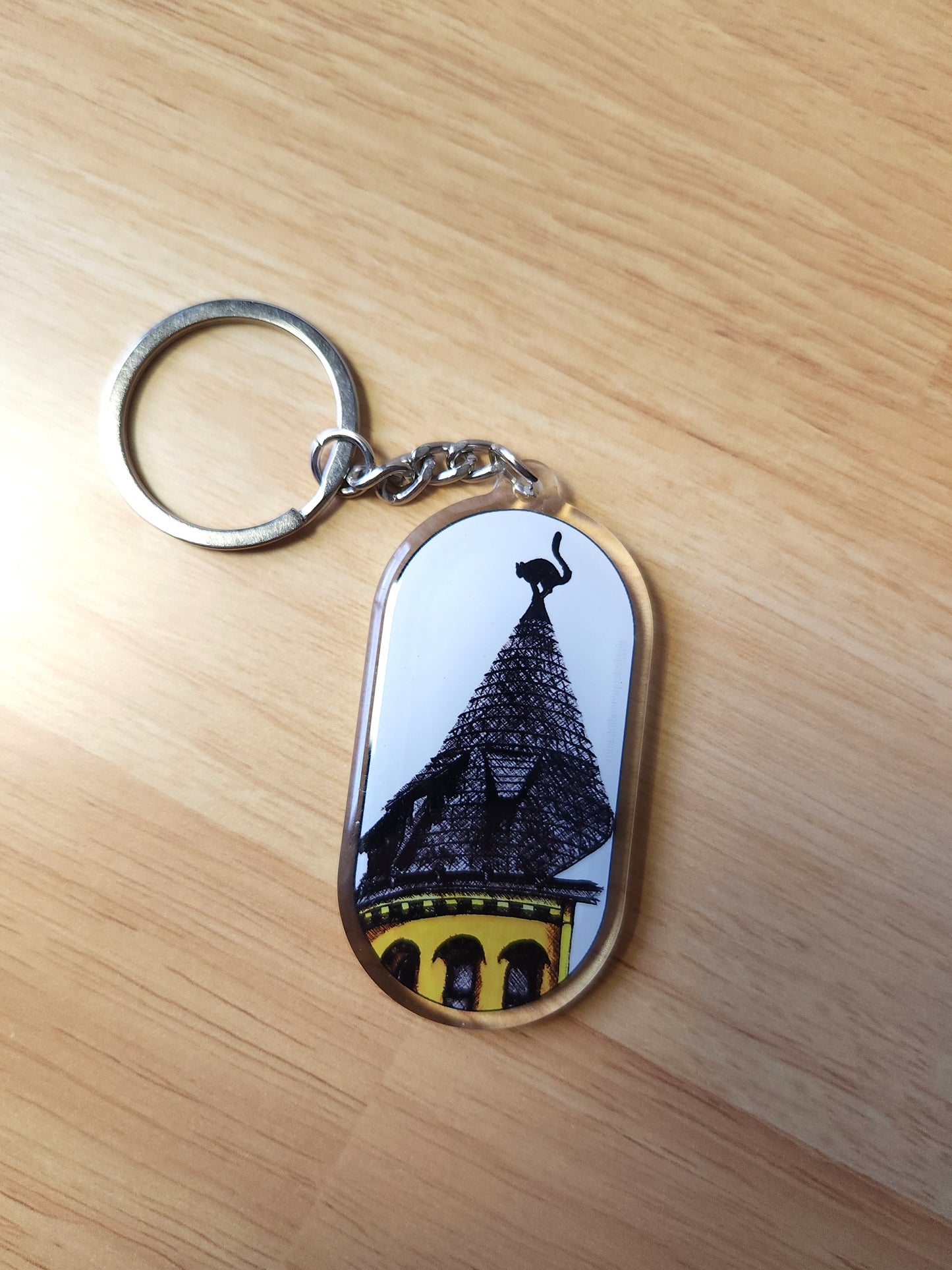 Black Cat House Keychain